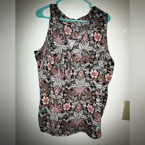Loft mixed media split neck tank.
